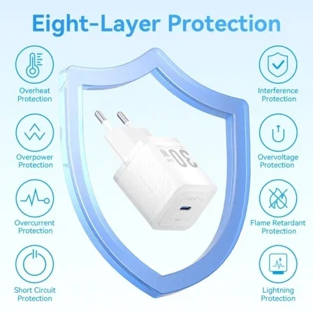 Vention Cargador de Pared GaN FEZB0-EU 30W con USB-C Negro Vention Cargador de Pared GaN FEZB0-EU 30W con USB-C Negro